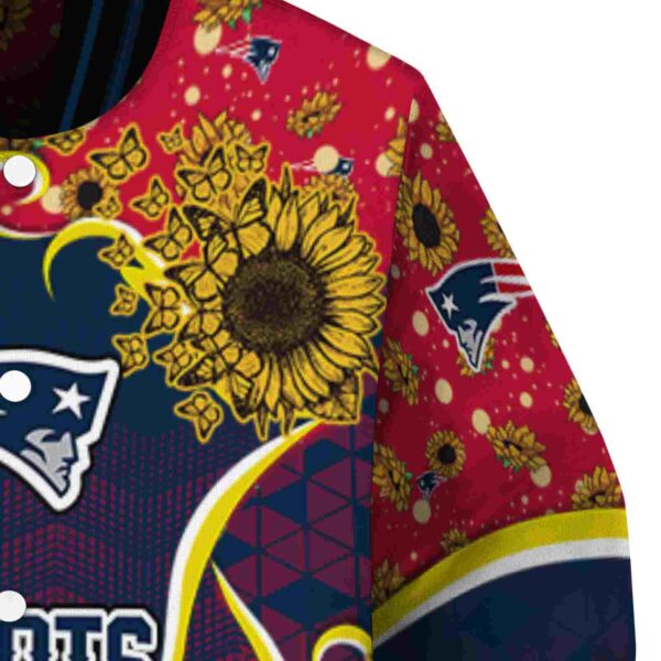 new england patriots sunflower bloom blue yellow jacket premium grade