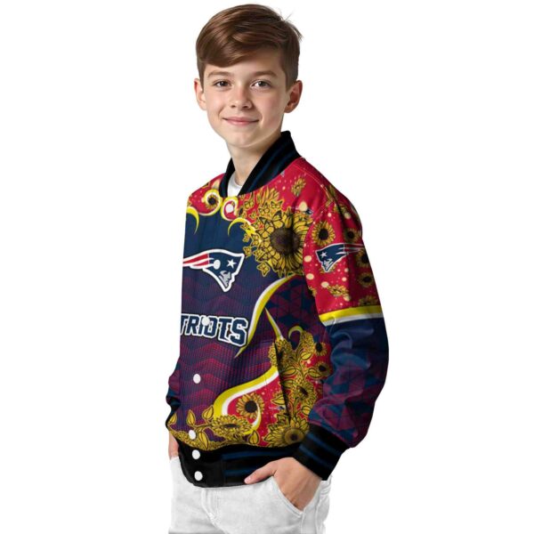 new england patriots sunflower bloom blue yellow jacket trendy