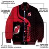 new jersey devils hexagonal pattern red black jacket new arrival