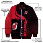 new jersey devils hexagonal pattern red black jacket best selling