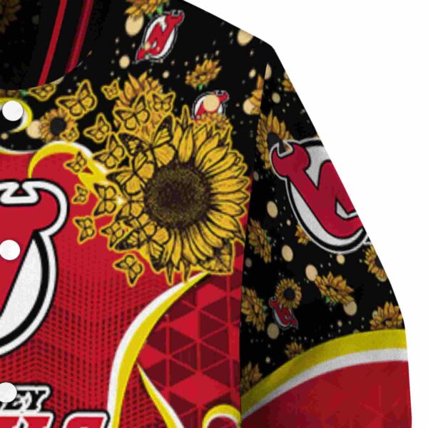 new jersey devils sunflower bloom red yellow jacket premium grade