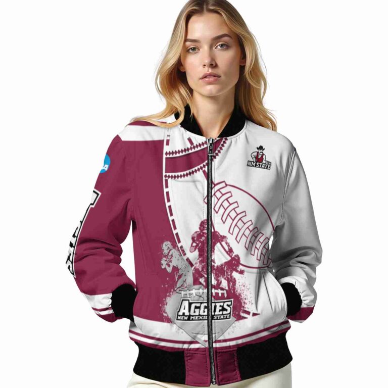 new mexico state aggies baseball stitching white jacket latest model