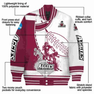 new mexico state aggies baseball stitching white jacket new arrival
