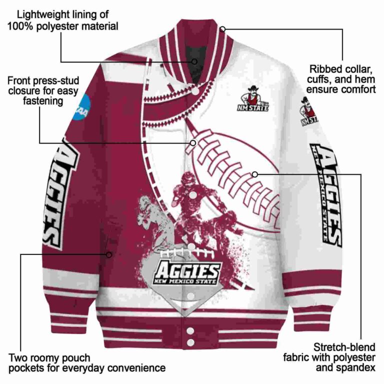 new mexico state aggies baseball stitching white jacket new arrival
