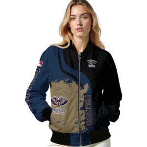 new orleans pelicans hexagonal pattern navy black jacket latest model
