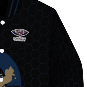new orleans pelicans hexagonal pattern navy black jacket premium grade