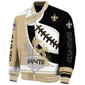 new orleans saints baseball stitching black white jacket best selling