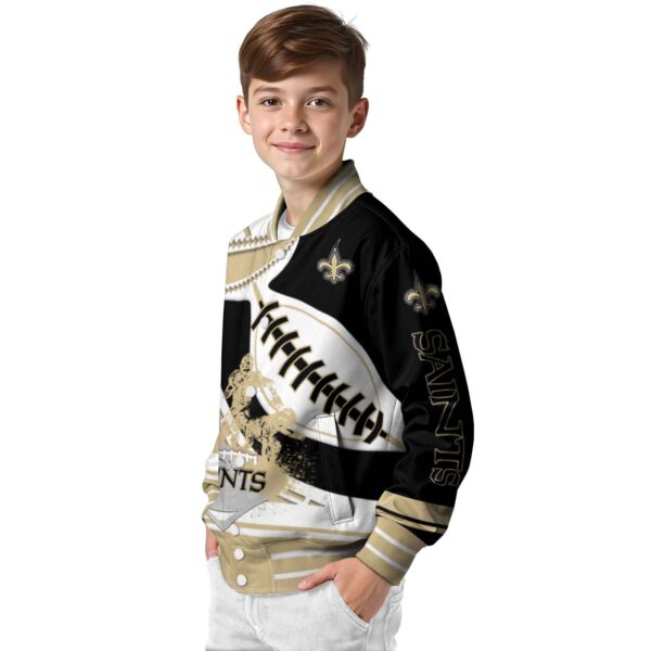 new orleans saints baseball stitching black white jacket trendy