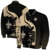 new orleans saints hexagonal pattern gold black jacket fashion forward