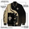 new orleans saints hexagonal pattern gold black jacket new arrival