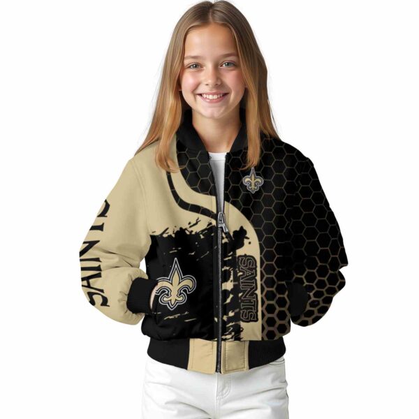 new orleans saints hexagonal pattern gold black jacket top rated