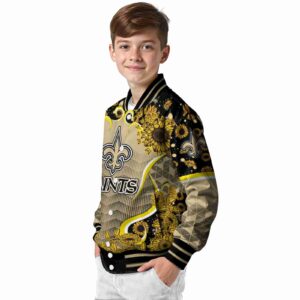 new orleans saints sunflower bloom gold yellow jacket trendy