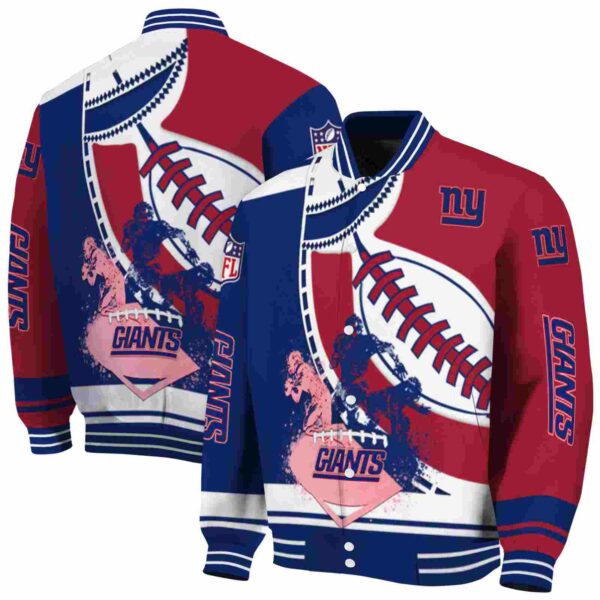 new york giants baseball stitching red white jacket fashion forward