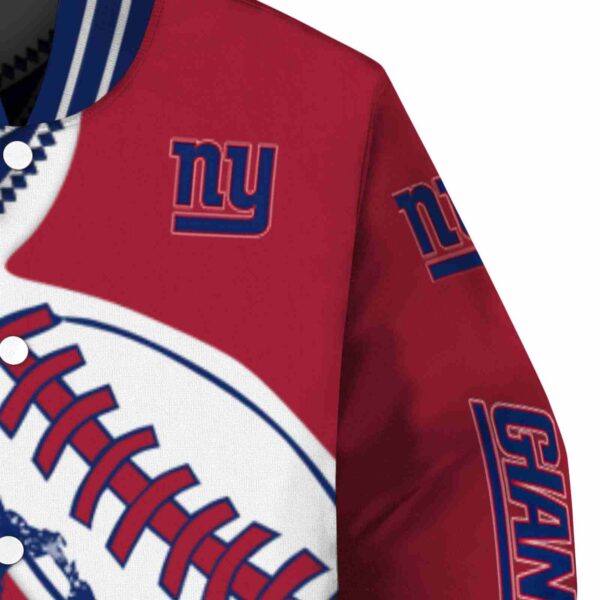 new york giants baseball stitching red white jacket premium grade