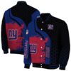 new york giants hexagonal pattern blue black jacket fashion forward