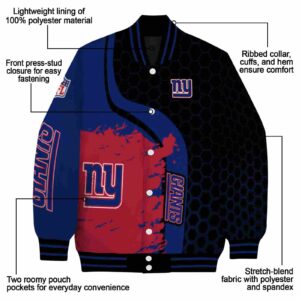 new york giants hexagonal pattern blue black jacket new arrival