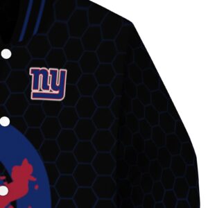 new york giants hexagonal pattern blue black jacket premium grade