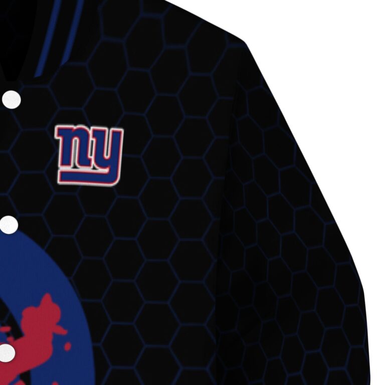 new york giants hexagonal pattern blue black jacket premium grade