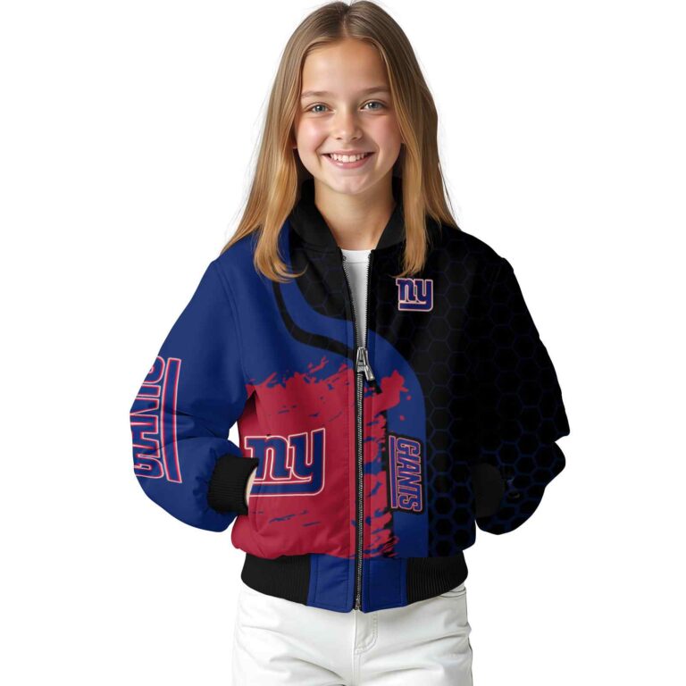new york giants hexagonal pattern blue black jacket top rated