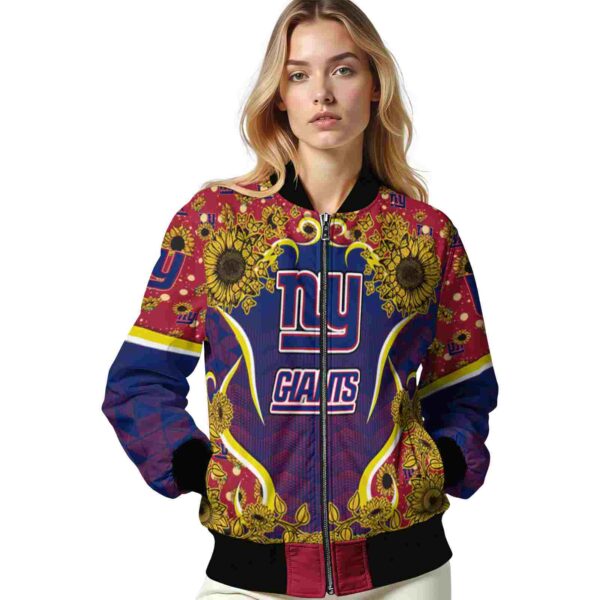 new york giants sunflower bloom blue yellow jacket latest model