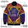new york giants sunflower bloom blue yellow jacket new arrival