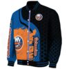 new york islanders hexagonal pattern blue black jacket best selling