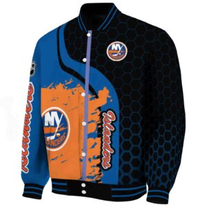 new york islanders hexagonal pattern blue black jacket best selling