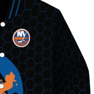 new york islanders hexagonal pattern blue black jacket premium grade