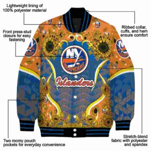 new york islanders sunflower bloom blue yellow jacket new arrival