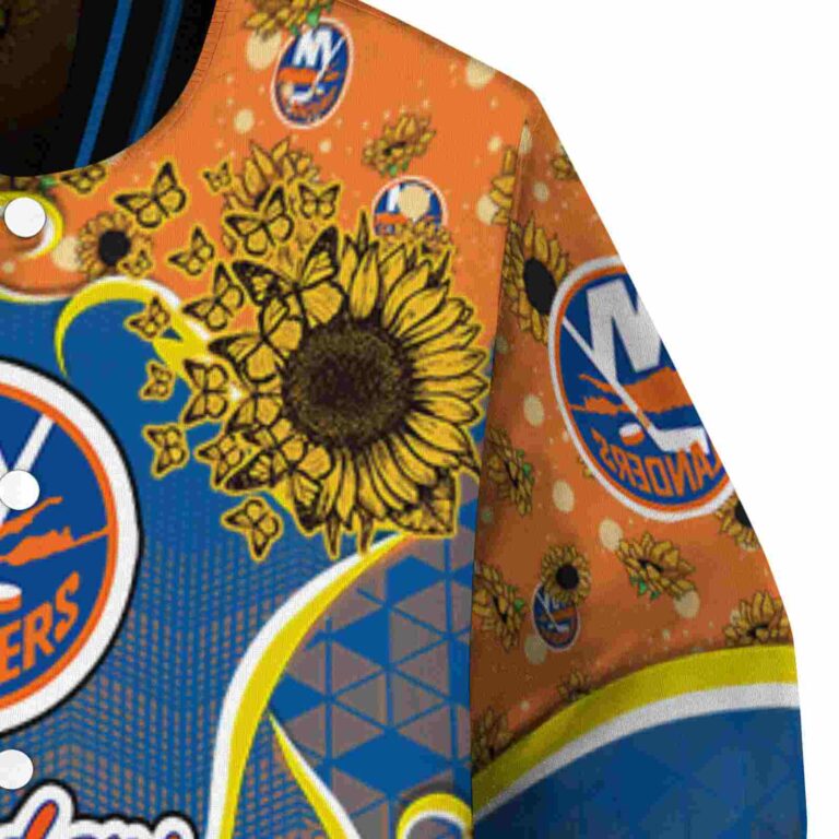 new york islanders sunflower bloom blue yellow jacket premium grade