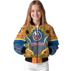 new york islanders sunflower bloom blue yellow jacket top rated