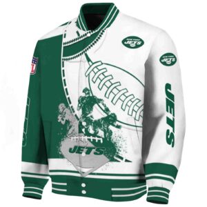 new york jets baseball stitching white jacket best selling