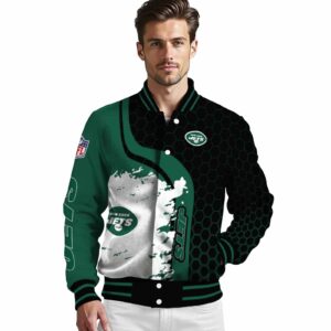 new york jets hexagonal pattern green black jacket high quality