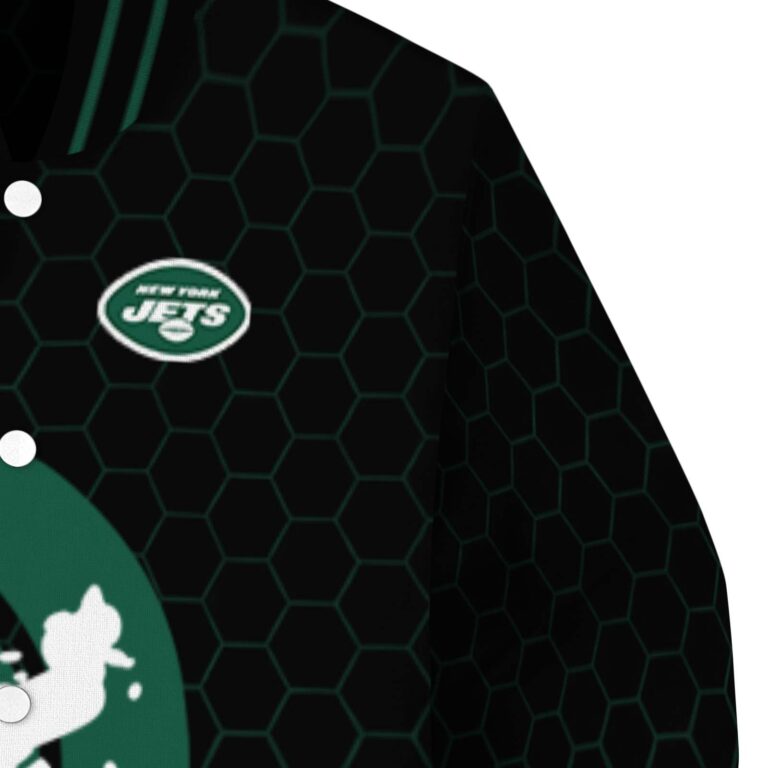 new york jets hexagonal pattern green black jacket premium grade
