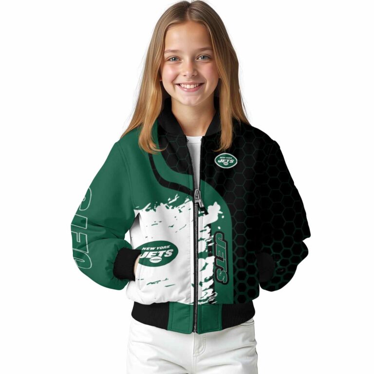 new york jets hexagonal pattern green black jacket top rated