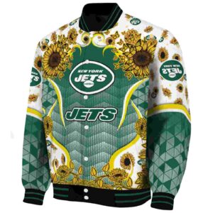 new york jets sunflower bloom green yellow jacket best selling
