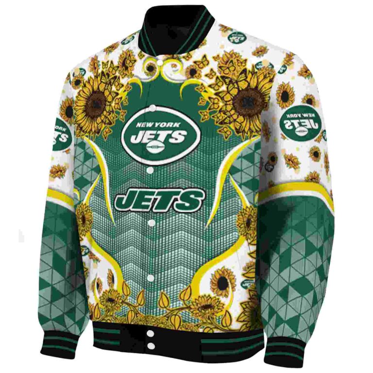 new york jets sunflower bloom green yellow jacket best selling