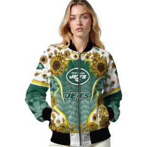 new york jets sunflower bloom green yellow jacket latest model