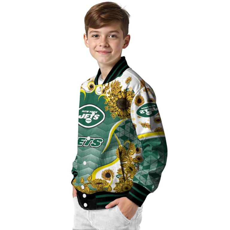 new york jets sunflower bloom green yellow jacket trendy