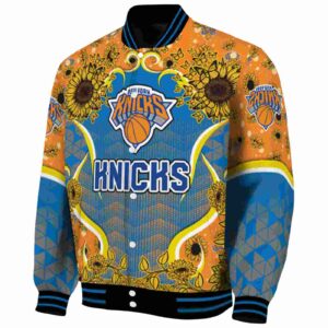 new york knicks sunflower bloom blue yellow jacket best selling