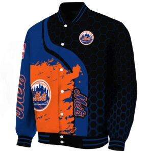 new york mets hexagonal pattern blue black jacket best selling