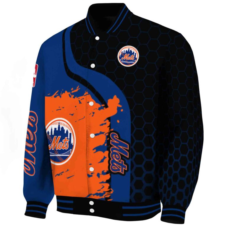 new york mets hexagonal pattern blue black jacket best selling
