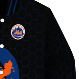 new york mets hexagonal pattern blue black jacket premium grade