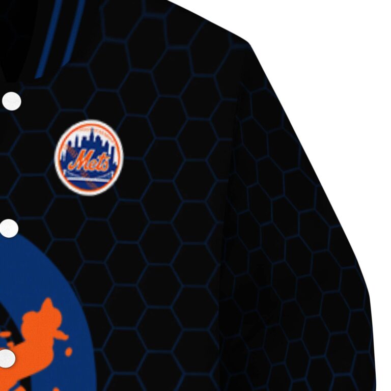 new york mets hexagonal pattern blue black jacket premium grade