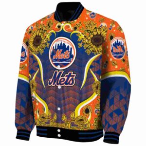 new york mets sunflower bloom blue yellow jacket best selling