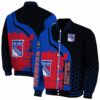 new york rangers hexagonal pattern blue black jacket fashion forward