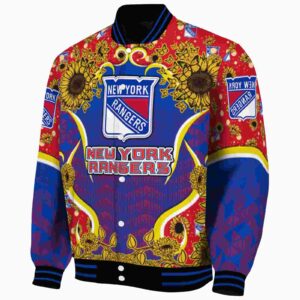 new york rangers sunflower bloom blue yellow jacket best selling