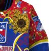 new york rangers sunflower bloom blue yellow jacket premium grade