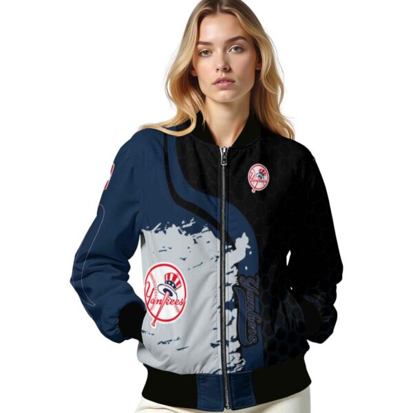 new york yankees hexagonal pattern navy black jacket latest model