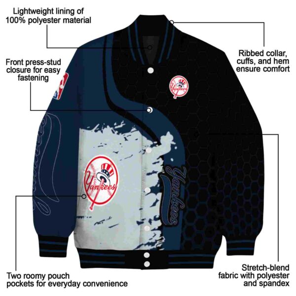 new york yankees hexagonal pattern navy black jacket new arrival